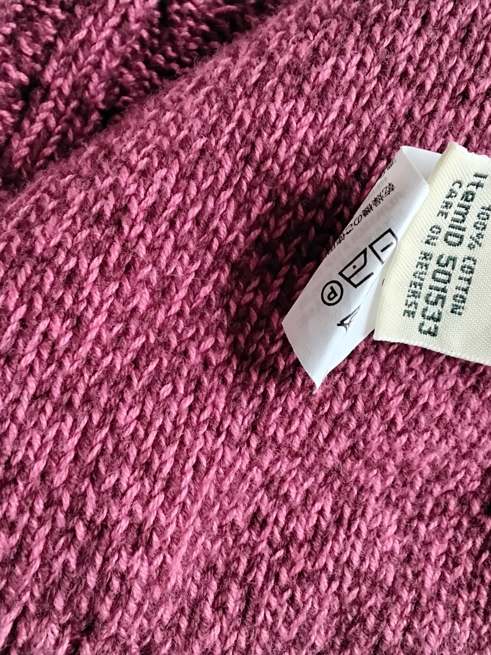 L.L. Bean Open-Front Cable Cardigan Sweater - Raspberry Pink SIZE M - Picture 5 of 6